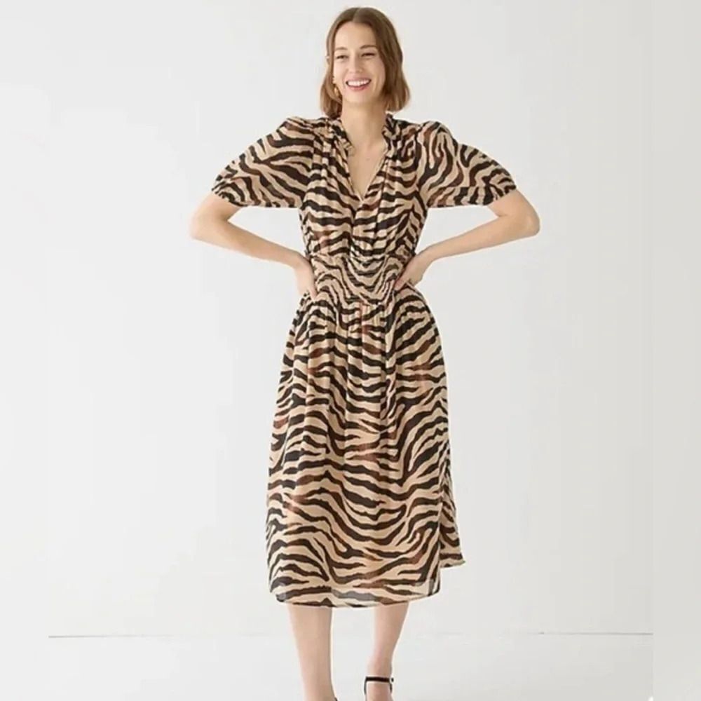 Nwt J.Crew Dress Midi Pullover Cotton Blend